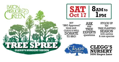 Tree Spree, Sat. Oct. 17, 8am to 1pm